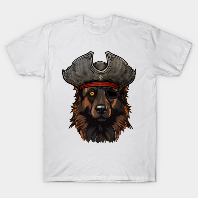 Funny Pirate Belgian Tervuren Dog T-Shirt by whyitsme